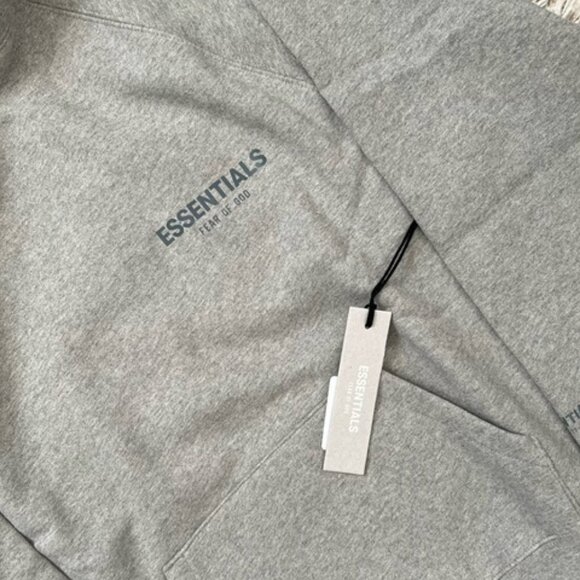 Fear of God Essentials Core Collection Pullover Hoodie Dark Heather Oatm… - Picture 9 of 10